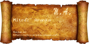 Mitró Aranka névjegykártya
