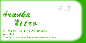 aranka mitro business card