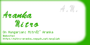 aranka mitro business card